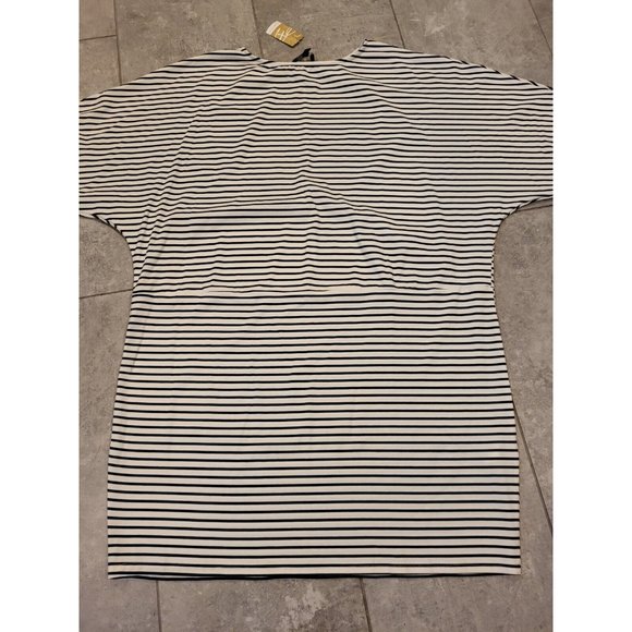 New Suzanne Betro Dolman Sleeve A Line Dress Black Ivory Stripe sz 4X - Picture 2 of 8